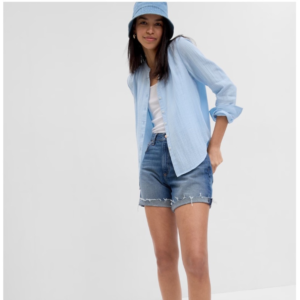 GAP Crinkle Gauze Shirt, Size M